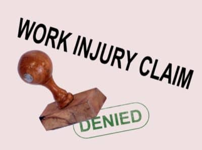 Work injury claim stamped denied