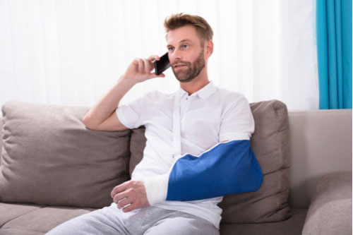 man with broken arm, personal injury