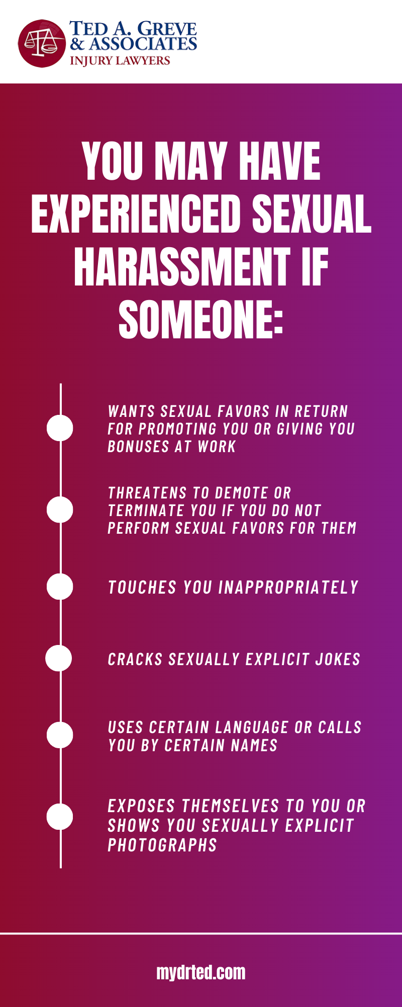 YOU MAY HAVE EXPERIENCED SEXUAL HARASSMENT IF SOMEONE INFOGRAPHIC