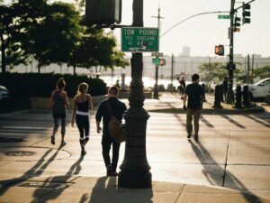 Atlanta pedestrians walking