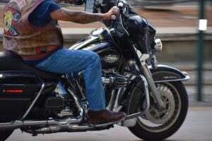 Concord motorcyle rider in jeans